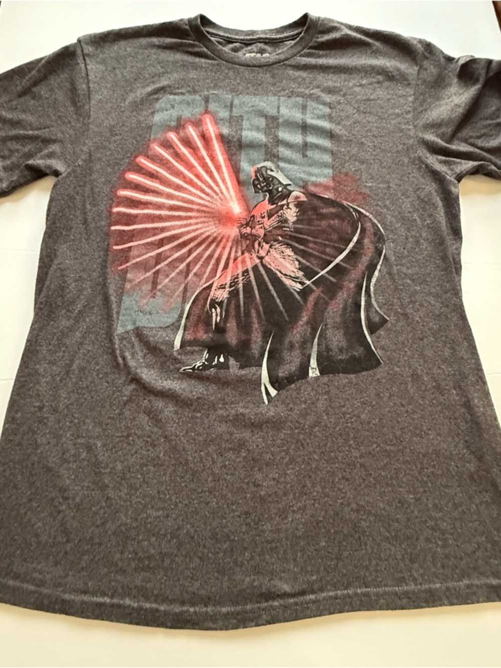 Men's Gray Graphic Star Wars Darth Vader Revenge of the Sith Short Sleeve Tee